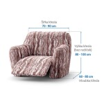 Bielastické potahy OCEANO NOVÉ hnědo-vínové relaxační křeslo (š. 70 - 90 cm)