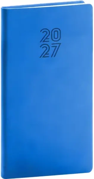 NOTIQUE Aprint 2027 modrý / Kapesní diář / 9 x 15,5 cm / týdenní / česko-slovenské kalendárium