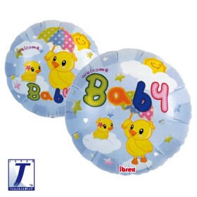 Balónek Welcome Baby kuře 35 cm Balónek Welcome Baby kuře 35 cm