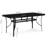 Černý zahradní stůl s otvorem pro slunečník