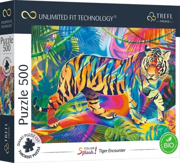 Trefl - Puzzle - UFT Color Splash: Setkání s tygrem