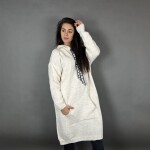 HOSH Pletené šaty EVELYN s kapucí Barva: Starorůžová