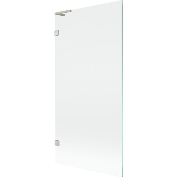 MEXEN/S - Lunar L vanová zástěna FIX 90 x 150, transparent, nikl kartáčovaný 897L-090-000-97-00