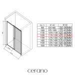 CERANO - Sprchový kout Varone POINT L/P - 6 mm - černá matná, grafitové sklo - 120x100x195 - posuvný CER-429643