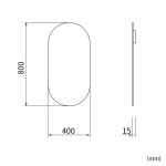 Erga Oval, oválné zrcadlo 40x80cm, ERG-V01-OVAL-4080-CL