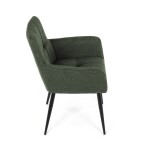 Židle jídelní, zelená látka, černý kov