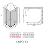 CERANO - Sprchový kout Marino Duo L/P - 6 mm - chrom, transparentní sklo - 110x90x190 - pantový CER-480223