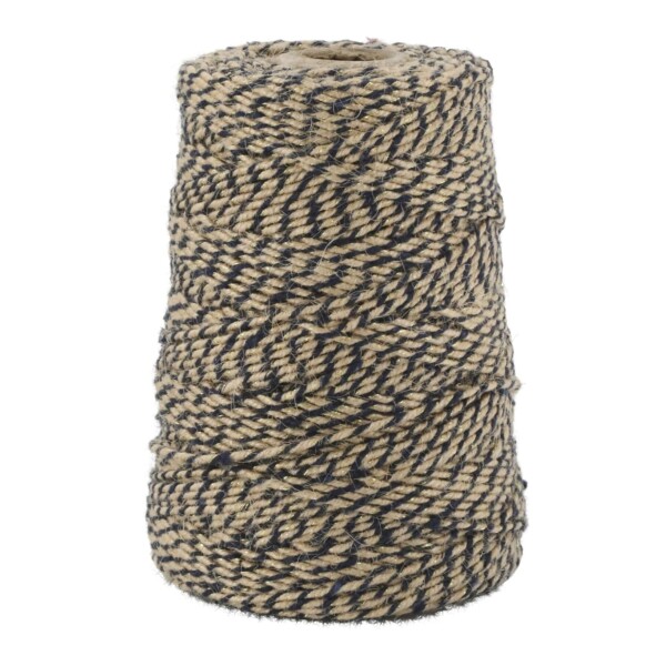 Chic Antique Jutový provázek 160 m – Ocean / Beige / Gold thread, modrá barva, textil