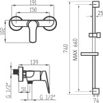 NOVASERVIS - Koupelnová sada sprchová Metalia 54, chrom 54061KIT,0