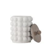 Bloomingville Keramická dóza Madge White 1300 ml, bílá barva, keramika