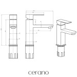CERANO - Umyvadlová stojánková baterie Elma - nízká - černá matná TU-427513