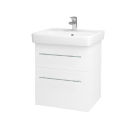 Dřevojas - Koupelnová skříňka Q MAX SZZ2 55 - N01 Bílá lesk / Úchytka T02 / L01 Bílá vysoký lesk 61251B