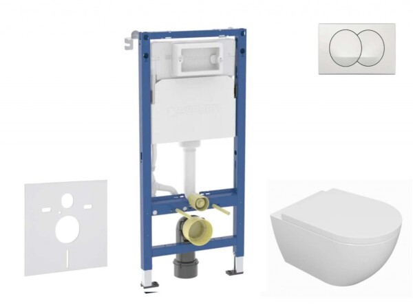 GEBERIT - Duofix Set předstěnové instalace, klozetu Oudee a sedátka softclose, tlačítko Delta, bílá SANI11CA3128B