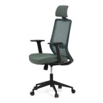 Židle kancelářská, zelená MESH síťovina, zelená látka, plastový kříž, synchronní mechanismus, kolečka pro tvrdé povrchy