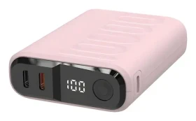 RealPower PB-10000C PD+ růžová / Powerbanka 10 000 mAh / 3x USB-C / Power Delivery (458441)