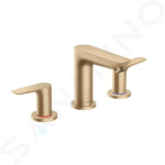 HANSGROHE - Talis E Umyvadlová baterie s výpustí, 3-otvorová instalace, kartáčovaný bronz 71733140