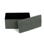 Taburet s úložným prostorem, zelená manšestrová látka