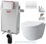 ALCADRAIN Renovmodul - předstěnový instalační systém s bílým tlačítkem M1710 + WC LAUFEN PRO RIMLESS + SEDÁTKO AM115/1000 M1710 LP1