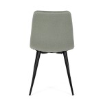 Židle jídelní, zelená látka, čtyřnohá kovová podnož, černý mat