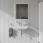 DURAVIT - ME by Starck Umyvadlo 55x44 cm, s přepadem, s otvorem pro baterii, WonderGliss, bílá 23355500001