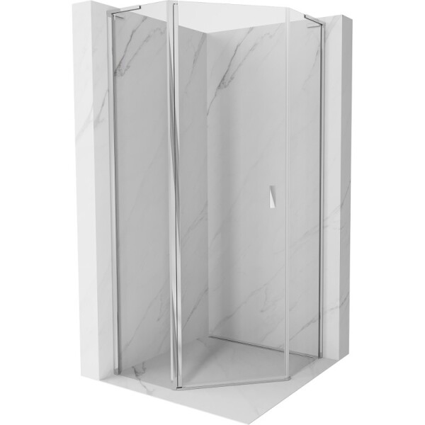 MEXEN/S - Mist L sprchový kout pětiboký křídlový 90 x 90, transparent, chrom 8A8L-090-090-01-00