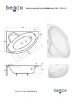 HOPA - Asymetrická vana ADA - Nožičky k vaně - S nožičkami, Rozměr vany - 160 × 100 cm, Způsob provedení - Levé VANADA160L+OLVPINOZ