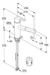 KLUDI - M3 Dřezová baterie s výsuvnou sprškou, chrom 585810575