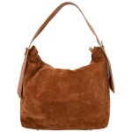 Módní dámská kožená kabelka na rameno Beatrix, koňaková