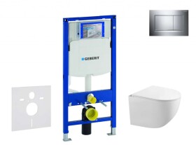 GEBERIT - Duofix Set předstěnové instalace, klozetu Gaia a sedátka softclose, tlačítko Sigma30, chrom/chrom mat SANI11CA1127
