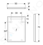 GEBERIT - Option Zrcadlo s LED osvětlením, 50x70 cm, hliník 502.804.00.1