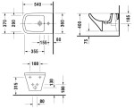 DURAVIT - DuraStyle Závěsný bidet, 370x540 mm, otvor pro baterii, bílá 2287150000