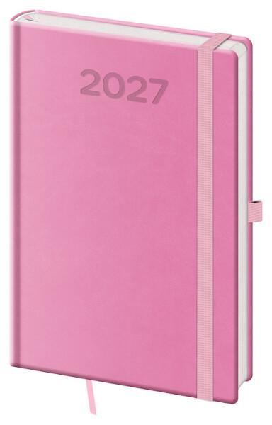 Týdenní diář 2027 Helma A5 Print Pop růžový