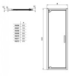 IDEAL STANDARD - Connect 2 Pivotové sprchové dveře 100 cm, černá/čiré sklo K9272V3