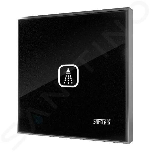 SANELA - Příslušenství Dotykové tlačítko pro ovládání sprchy, metalická černá/bílá SLS 30D