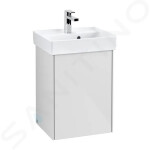 VILLEROY & BOCH - Collaro Umyvadlová skříňka, 410x546x344 mm, 1 dvířka, panty vlevo, Glossy White C00500DH