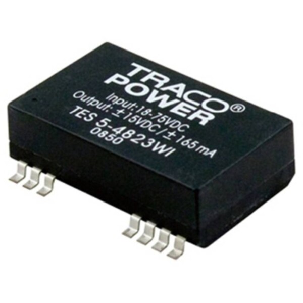 TracoPower TES 5-4823WI DC/DC měnič napětí, SMD 48 V/DC 15 V/DC, -15 V/DC 165 mA 5 W Počet výstupů: 2 x Obsah 1 ks