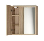 AQUALINE - ZOJA/KERAMIA FRESH galerka s LED osvětlením, 60x60x14cm, levá, dub platin 45027