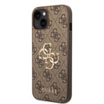 Pouzdro Guess PU 4G Metal Logo iPhone 14 Plus hnědé