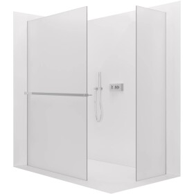 CERANO Sprchová zástěna Walk-in Crystal T L/P - 8 mm - bezvzpěrový systém + polička/držák na ručníky - chrom, mléčné sklo - 160x100x200 cm