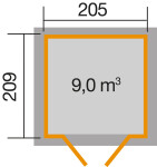 WEKA Dřevěný zahradní domek 226 (237 x 231 x 252 cm)
