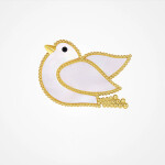 Perleťová brož ve tvaru holubice, Zlatá