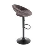 Židle barová, hnědá sametová látka, černá podnož
