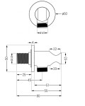 MEXEN/S - Kai DR70 zpodomítkový sprchový SET + slim sprcha 25 cm, černý 77602DR7025-70