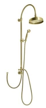 SAPHO - VANITY sprchový sloup k napojení na baterii, hlavová, ruční sprcha, bronz SET066