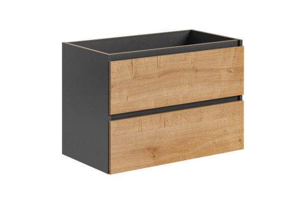 COMAD - Skříňka pod umyvadlo 80cm 2 zásuvky MONAKO GREY OAK 5907611652831