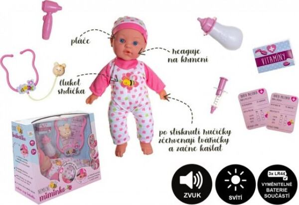 Miminko nemocné s doplňky/se zvukem, světlem