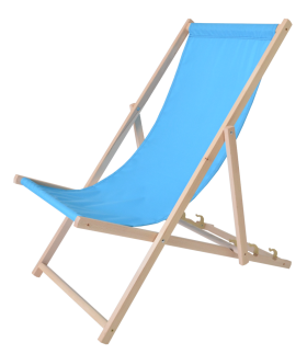 ROJA Bahama POLYESTER lehátko dřevěné přírodní - MODRÉ