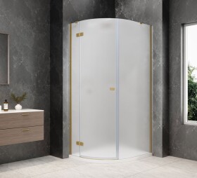 POLYSAN - GLOBE GOLD MATT čtvrtkruhový sprchový kout 900x1000, matné sklo, levé GB2910MLG