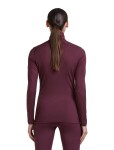 Dámské merino triko dlouhý rukáv, 1/2 zip ICEBREAKER Wmns 200 Oasis LS Half Zip, Dark Berry velikost: M