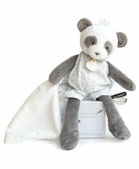 Doudou Dárková krabička - Plyšová panda s dečkou 28 cm